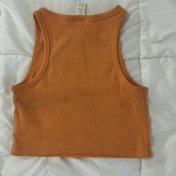 H&M Orange Ribbed sleeveless Crop Top size small - Picture 2 of 4
